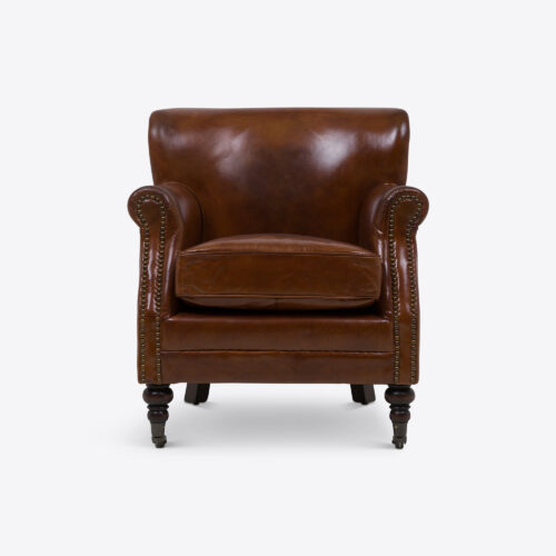 tan brown leather club chair