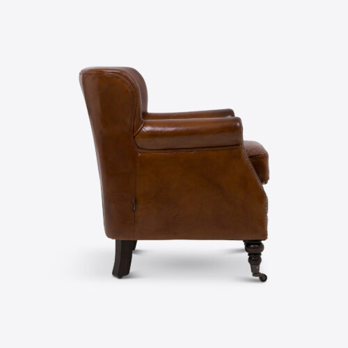 tan brown leather club chair