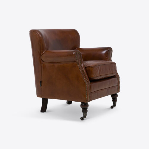 tan brown leather club chair