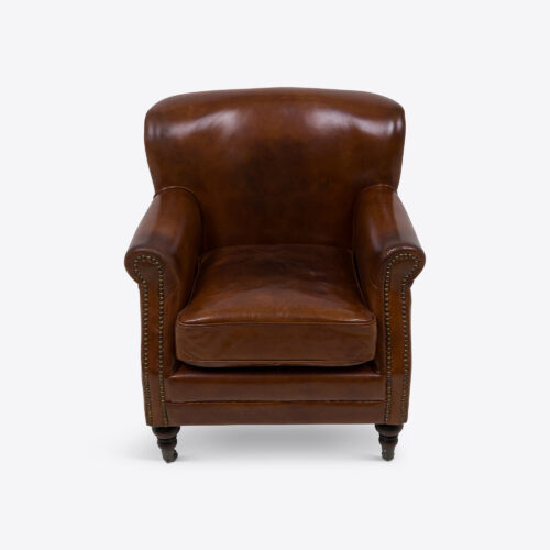 tan brown leather club chair