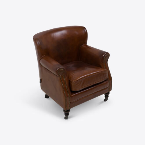 tan brown leather club chair