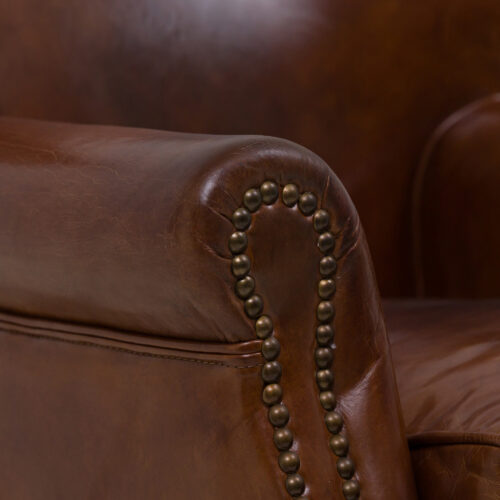 tan brown leather club chair