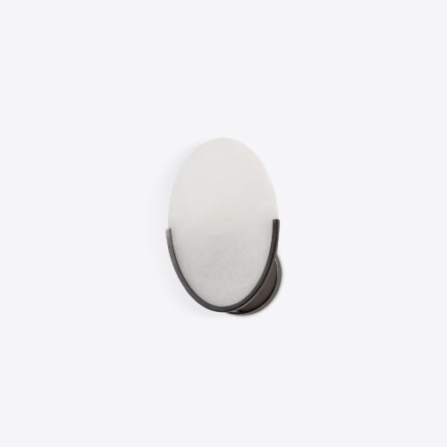 Mosman alabaster wall sconce light in a semi oval