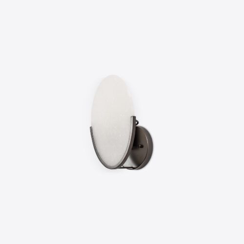 Mosman alabaster wall sconce light in a semi oval