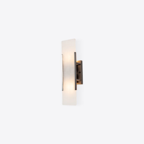 Mosman alabaster rectangular wall sconce light