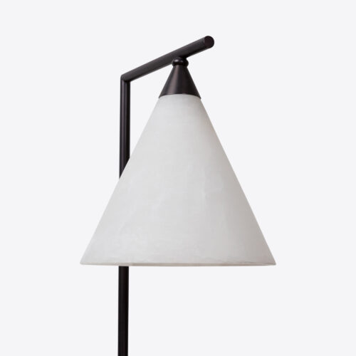 Mosman alabaster floor lamp with cone shade