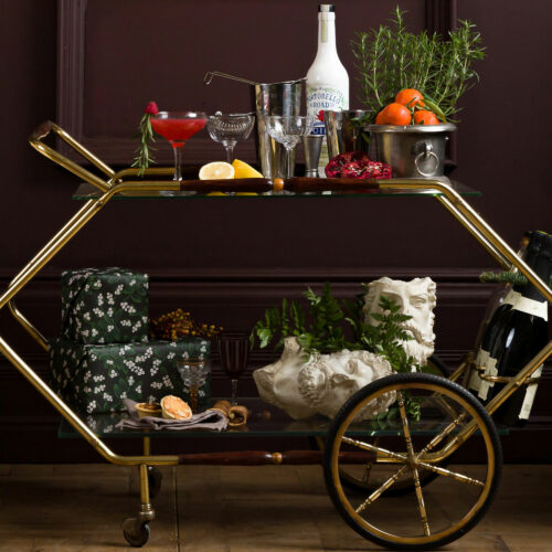 vintage brass trolley