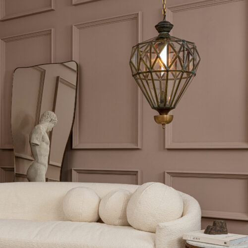 Italian Balloon hanging lantern in brass