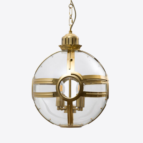 brass hanging globe lantern