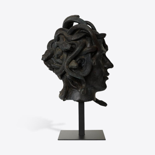 bronze effect male medusa bust