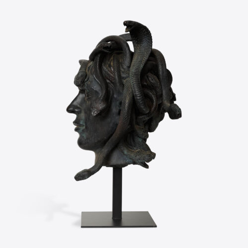 bronze effect male medusa bust