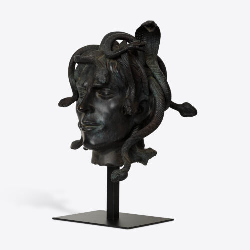 bronze effect male medusa bust