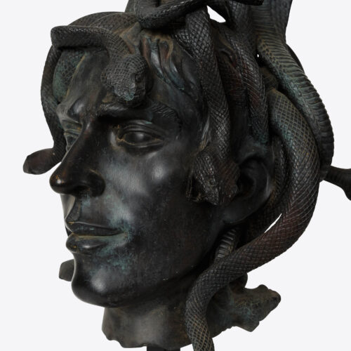 bronze effect male medusa bust