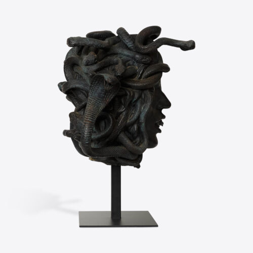 bronze effect female medusa bust