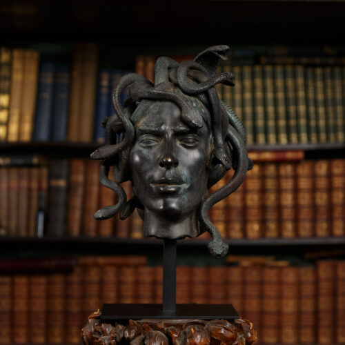 bronze effect male medusa bust