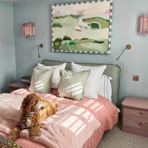 pink Palermo wall lights Erica Davies bedroom