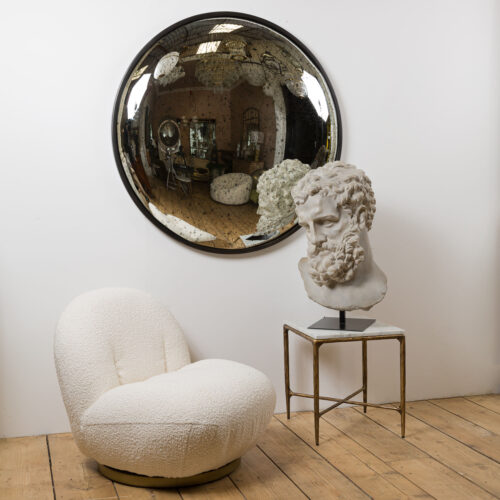 aged glass convex mirror