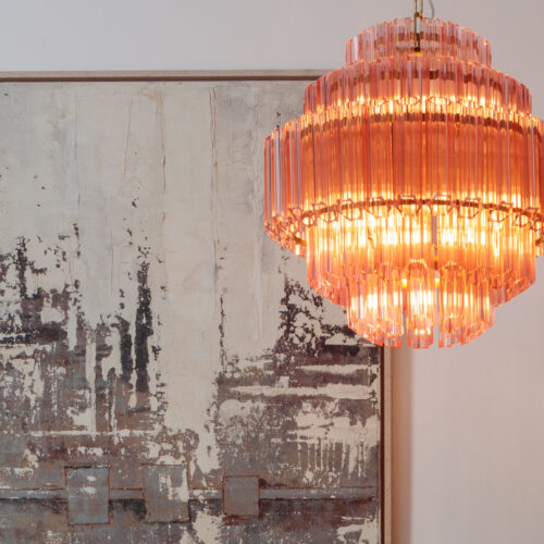 Pink Palermo - large tiered chandelier for stair wells living and dining rooms