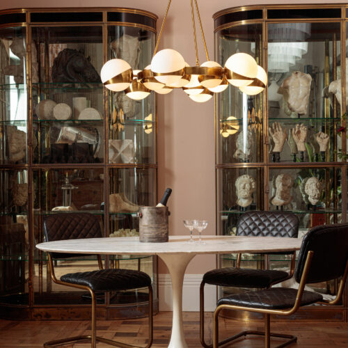 Lucca sputnik ring chandelier with glass globes