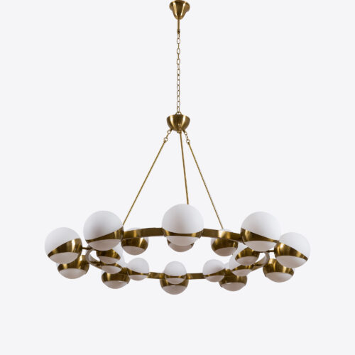 Lucca sputnik ring chandelier with glass globes