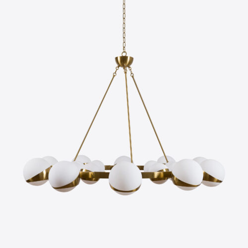 Lucca sputnik ring chandelier with glass globes