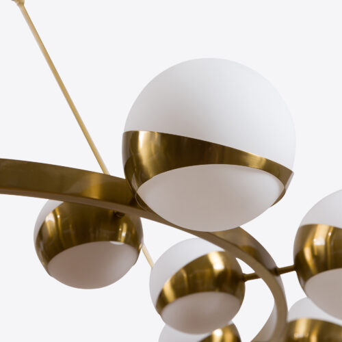 Lucca sputnik ring chandelier with glass globes