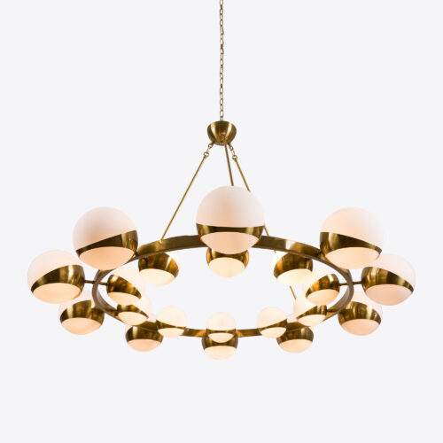 Lucca sputnik ring chandelier with glass globes