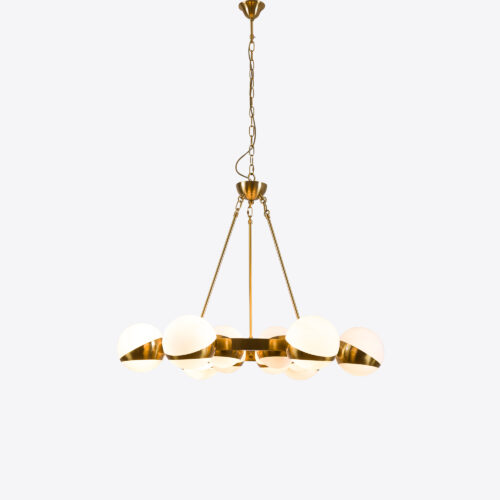 Lucca sputnik ring chandelier with glass globes