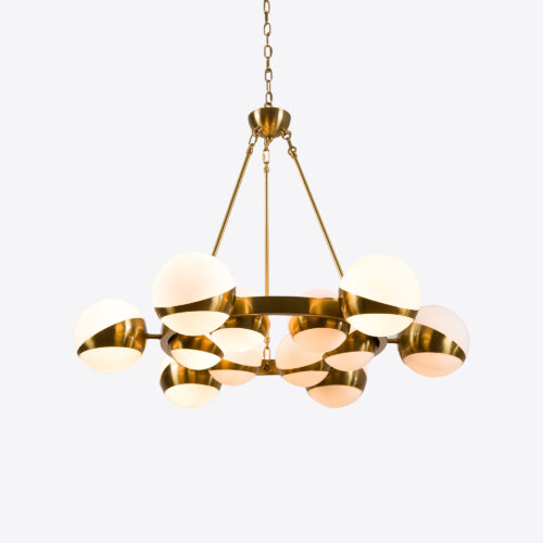 Lucca sputnik ring chandelier with glass globes