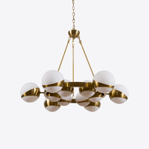 Lucca sputnik ring chandelier with glass globes