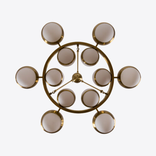 Lucca sputnik ring chandelier with glass globes