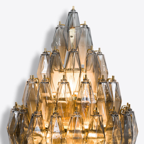 murano style tiered wall light in smoked glass