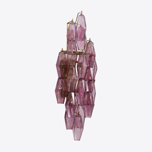 vintage Murano style lilac wall light with coloured glass