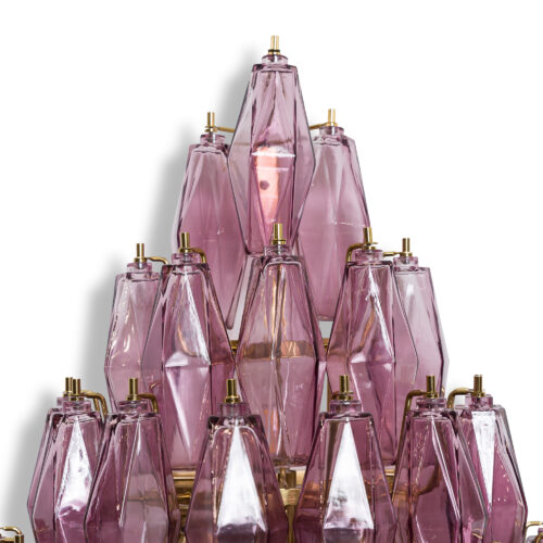 murano style tiered wall light in lilac purple glass