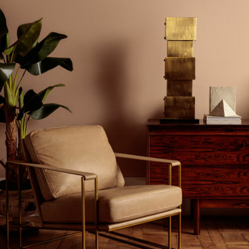 brass modernist table lamp