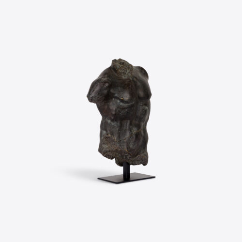 small bronze male torso sculpture statue