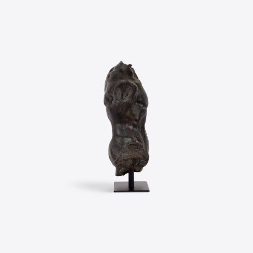 small bronze male torso sculpture statue