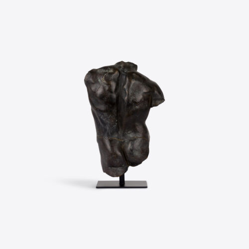 small bronze male torso sculpture statue