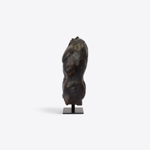 small bronze male torso sculpture statue