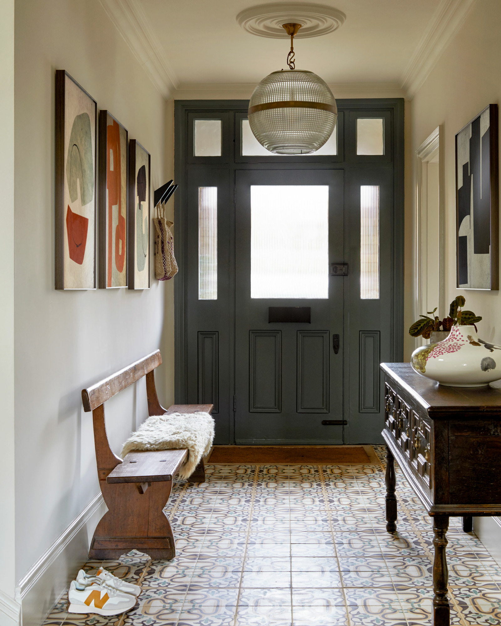 Suspension Holophane vintage - Fiona Duke Interiors