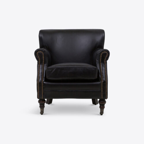 black leather club chair