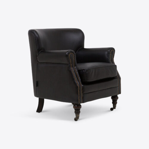 black leather club chair