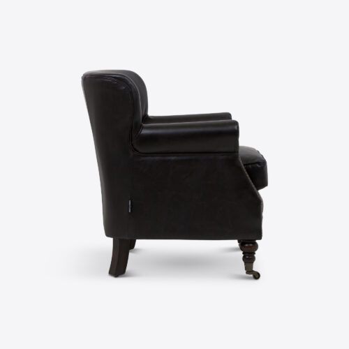 black leather club chair