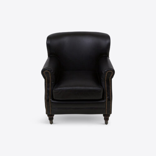 black leather club chair