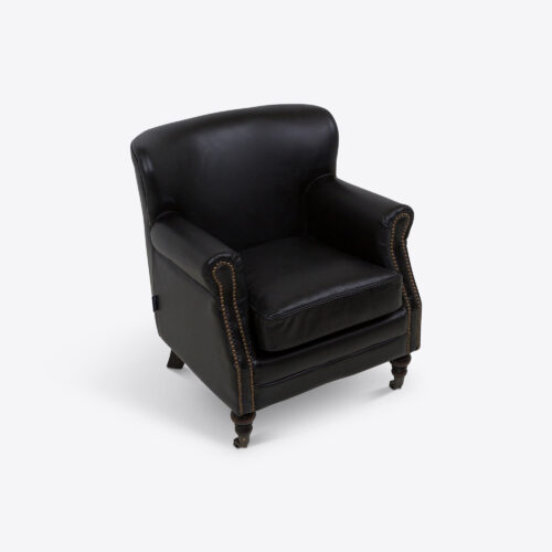 black leather club chair