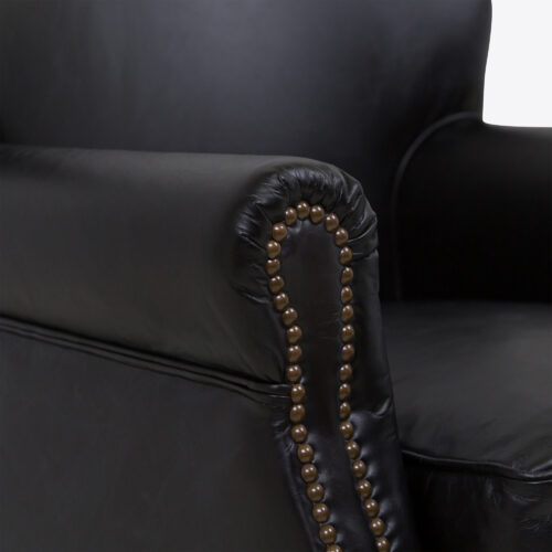 black leather club chair