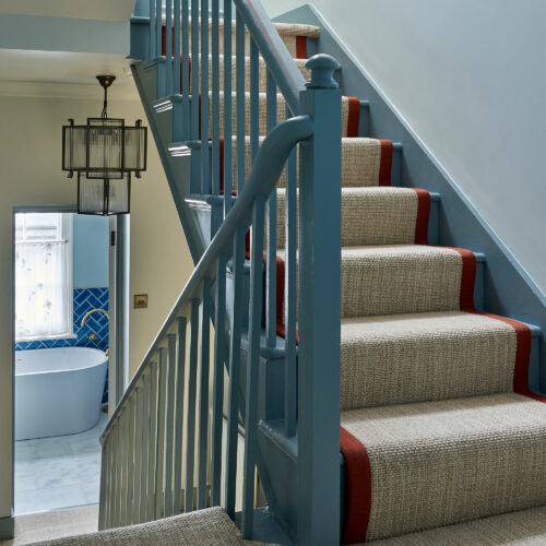 Pandora Taylor interior design - Belgravia apartment - hallway landing lighting chandelier by Pure White Lines