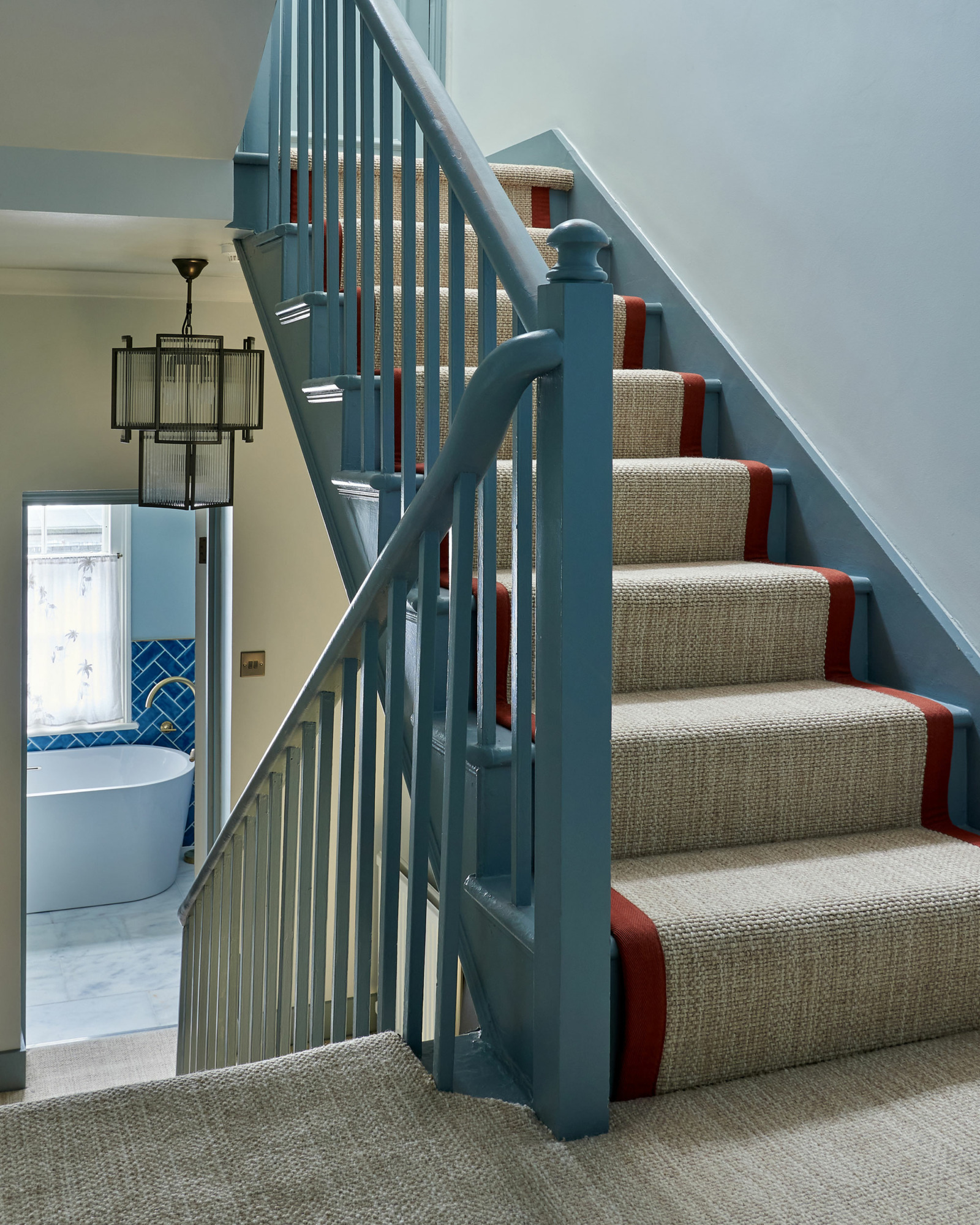 Pandora Taylor interior design - Belgravia apartment - hallway landing lighting chandelier by Pure White Lines