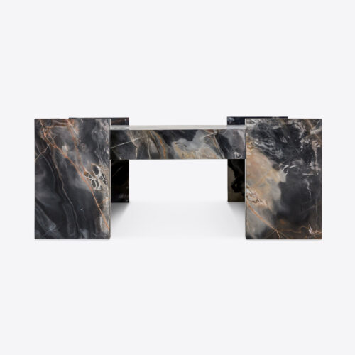 Harper black marble square coffee table