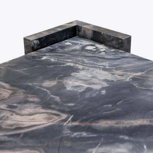 Harper black marble square coffee table